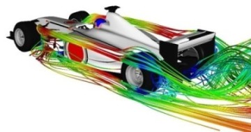 Race car with computational fluid dynamics